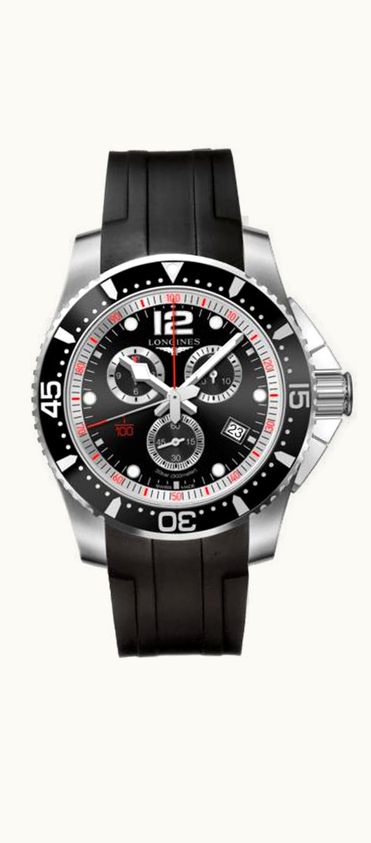 Longines HydroConquest 47.5 Chronograph Quartz Stainless Steel / Black / Rubber