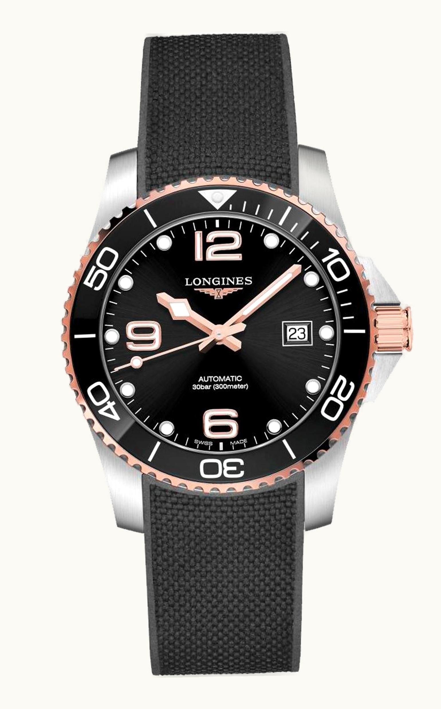 Longines HydroConquest 41 Automatic Stainless Steel / Rose Gold / Black / Rubber