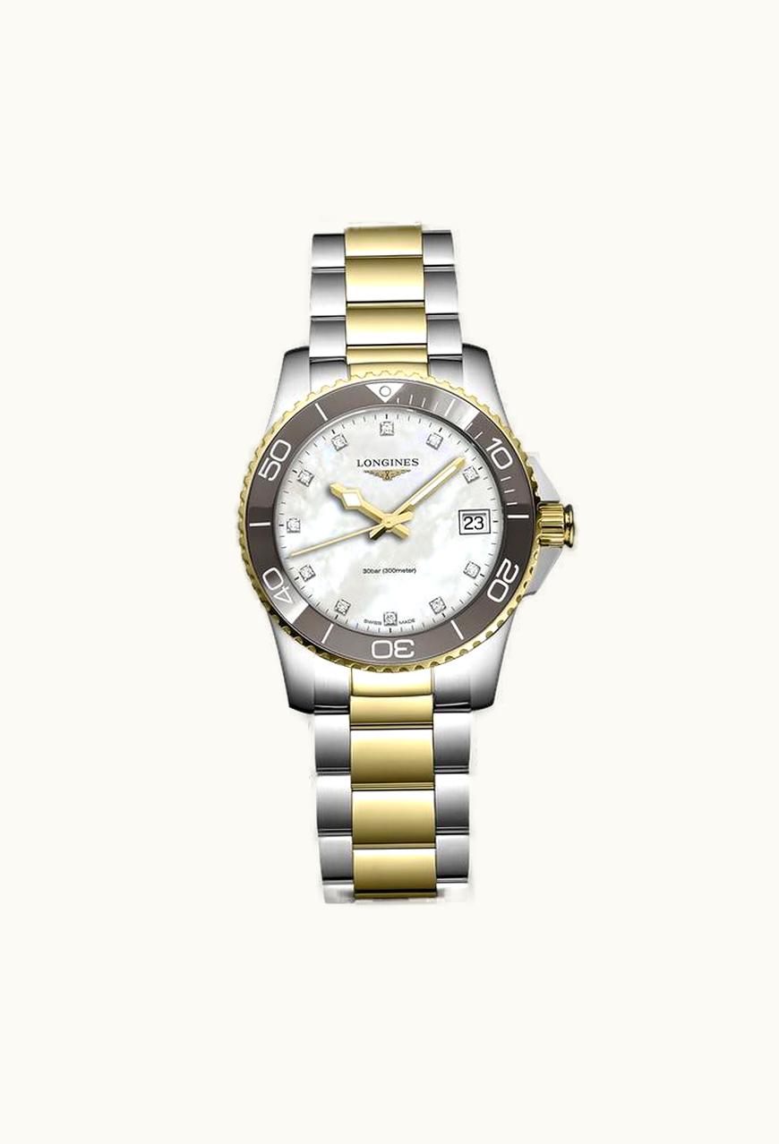 Longines HydroConquest 32 Quartz Stainless Steel - Yellow Gold / MOP / Bracelet