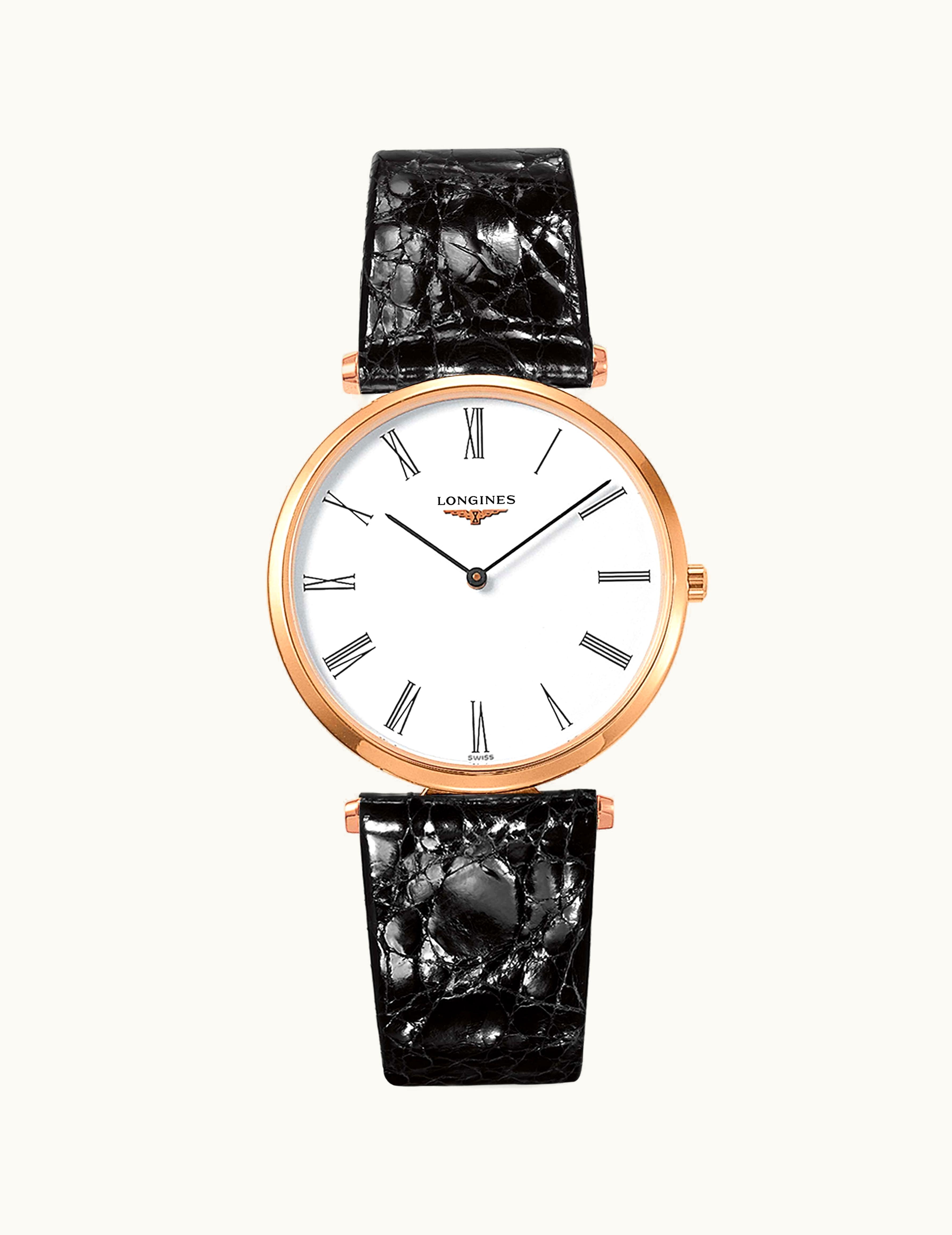 Longines La Grandes Classique Quartz 36 PVD Rose / White Roman / Strap