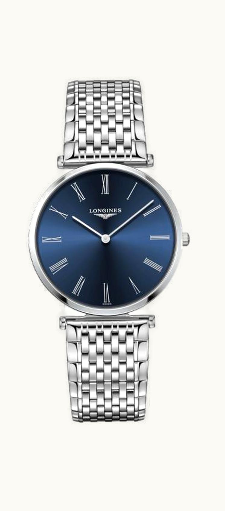 Longines La Grandes Classique Quartz 36 Stainless Steel / Blue-Roman / Strap