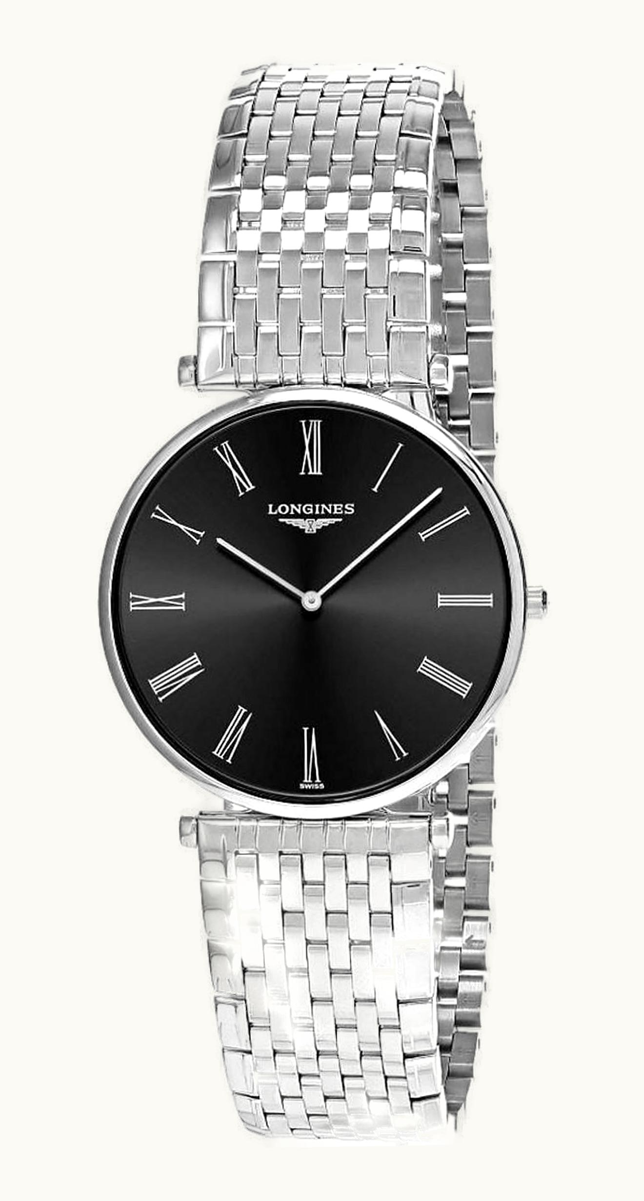 Longines La Grande Classique Quartz 37 Stainless Steel / Black - Roman / Bracelet