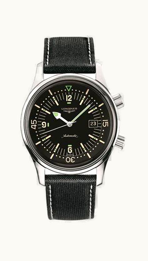 Longines Legend Diver Date Stainless Steel / Black / Strap