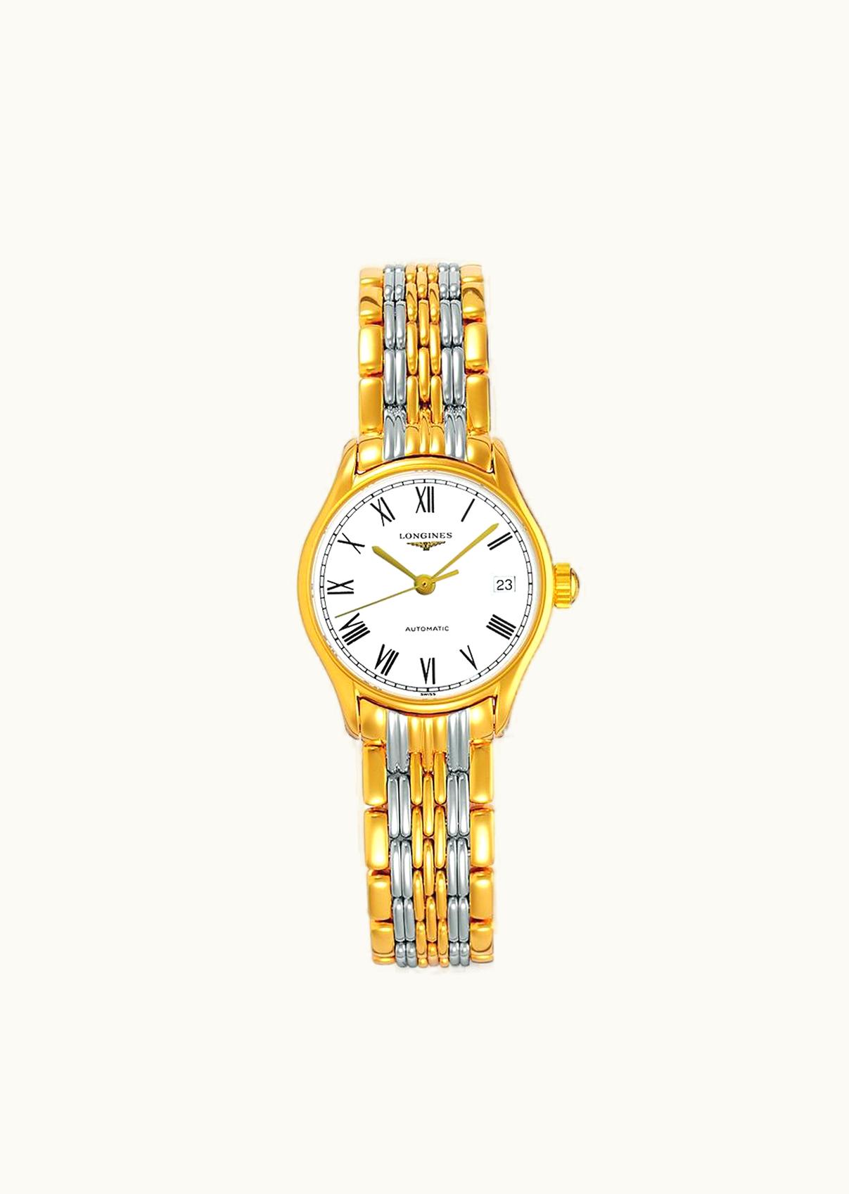 Longines Lyre 25 Automatic PVD Gold / White - Roman / Bracelet