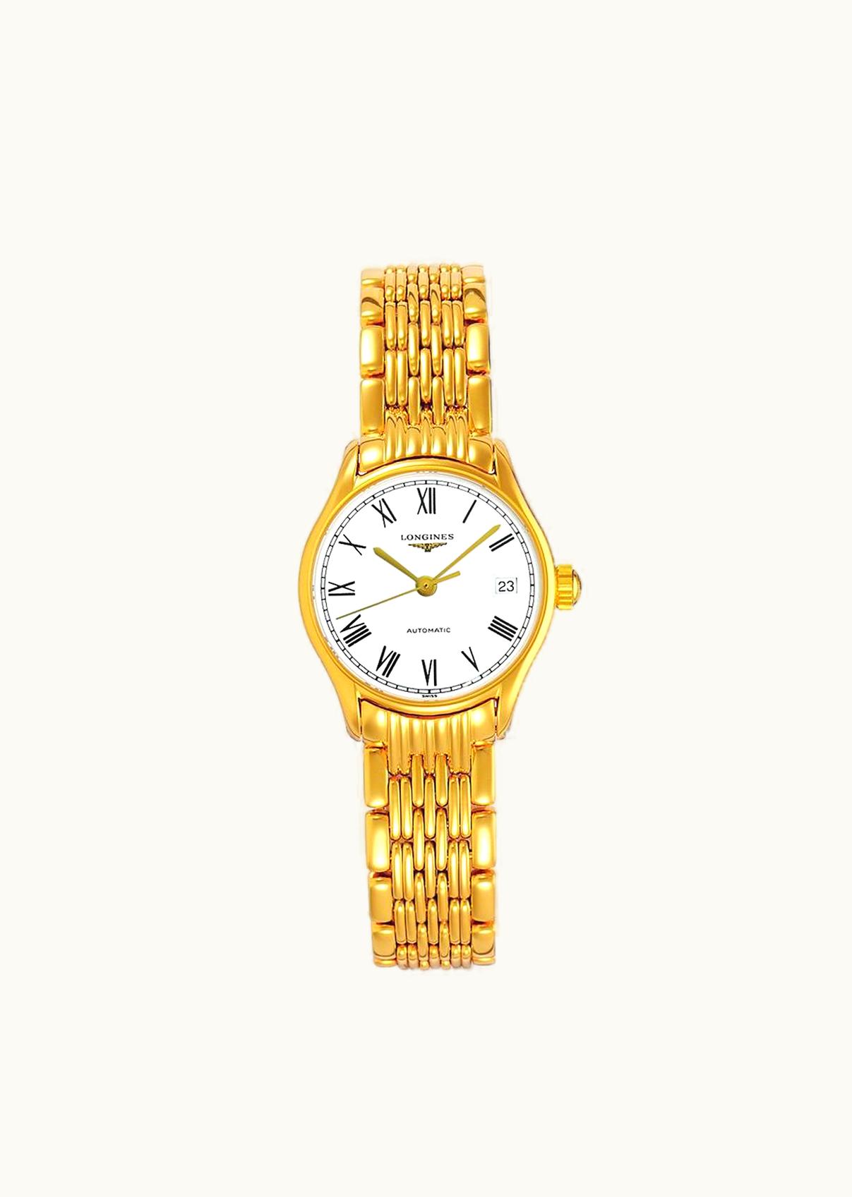 Longines Lyre 25 Automatic PVD Gold / White - Roman / Bracelet