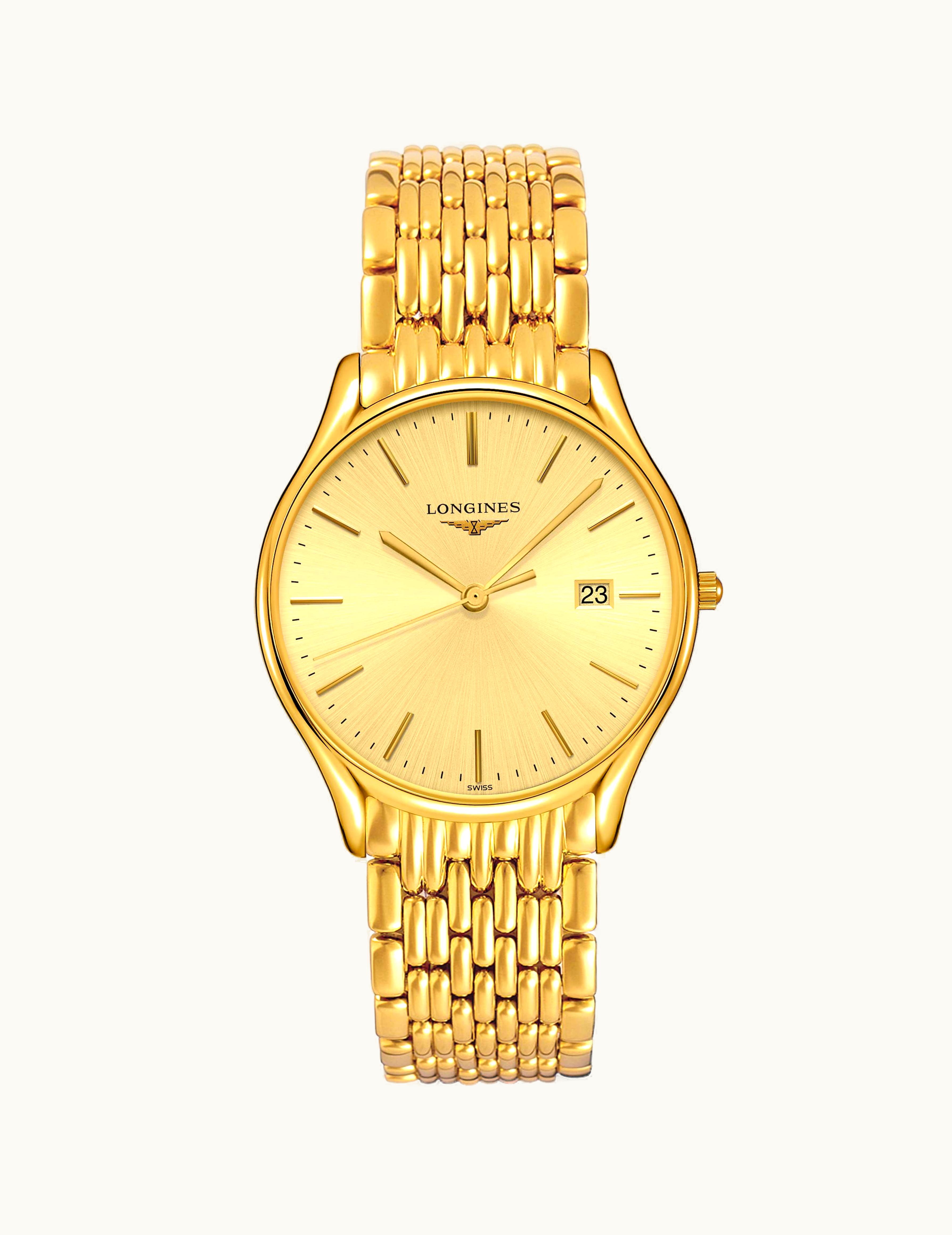 Longines Lyre Quartz 38.5mm PVD Gold / Champagne / Bracelet