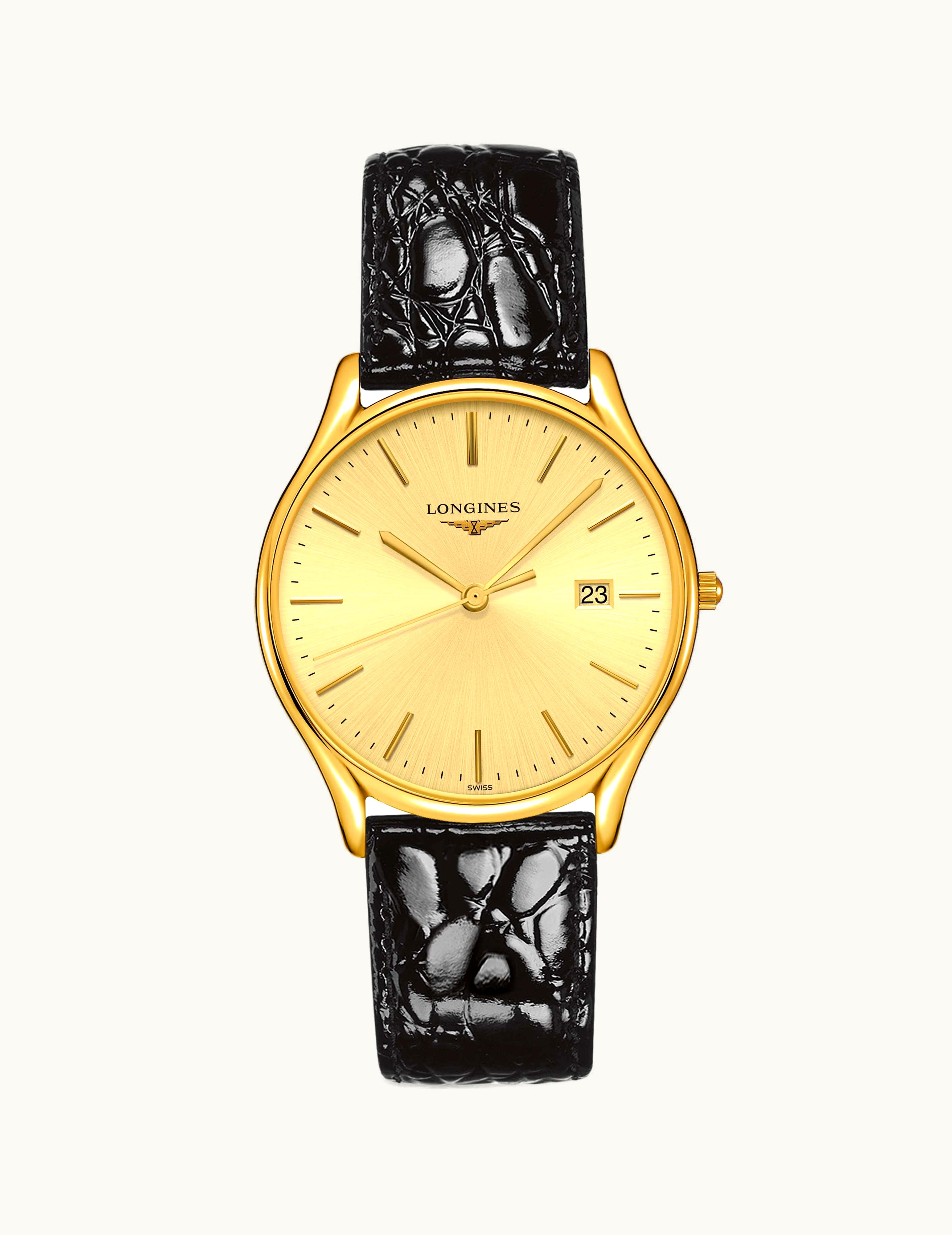 Longines Lyre Quartz 38.5mm PVD Gold / Champagne