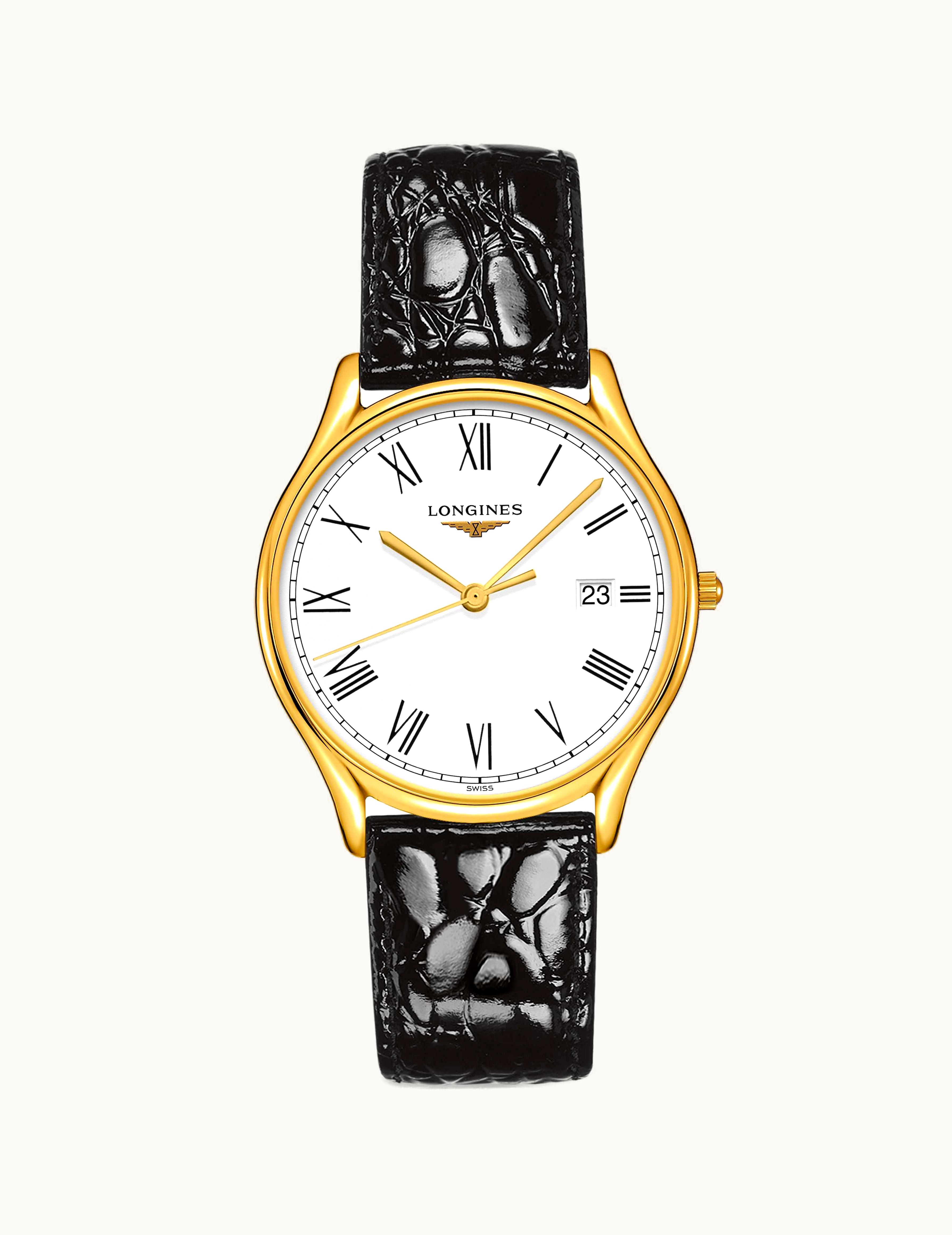 Longines Lyre Quartz 38.5mm PVD Gold / Roman