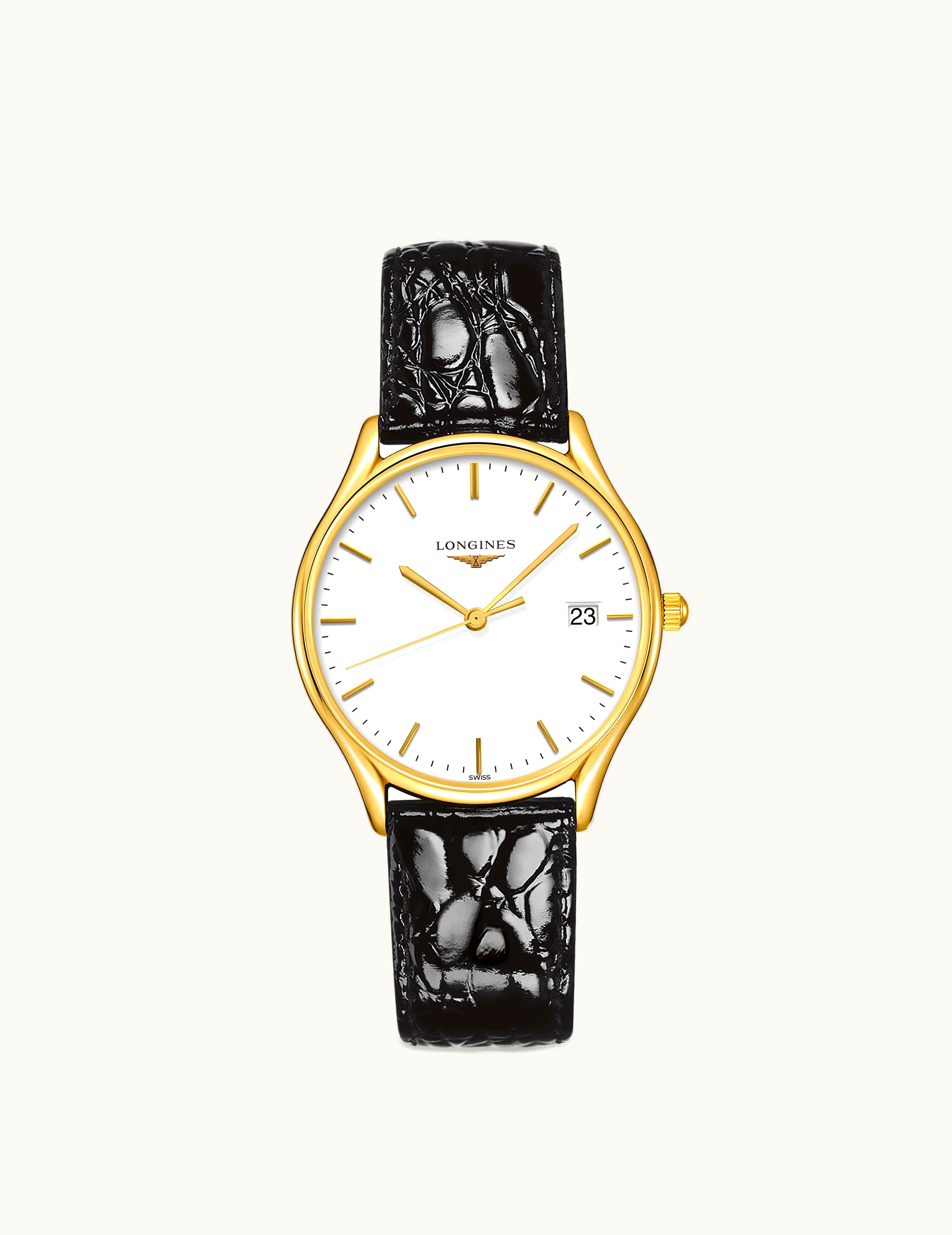 Longines Lyre Quartz 32 Yellow Gold PVD / White / Strap