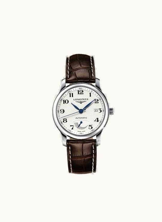 Longines Master Collection 38.5mm Power Reserve Stainless Steel / Silver-Arabic / Alligator