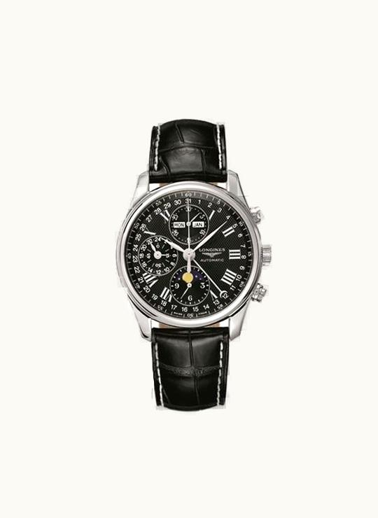 Longines Master Collection 40 Chronograph Calendar Stainless Steel / Black / Strap