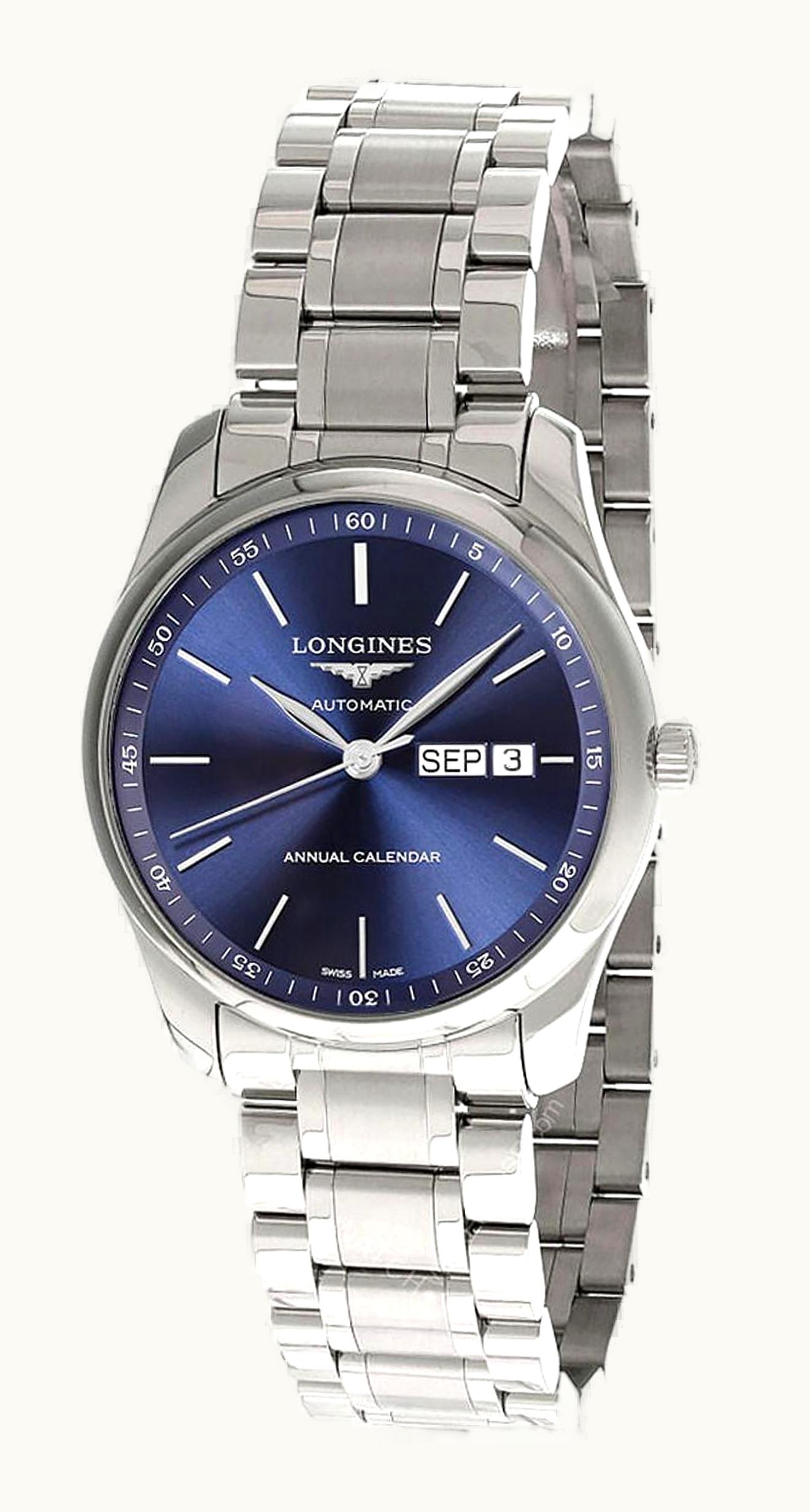 Longines Master Collection 40mm Annual Calendar Stainless Steel / Blue / Bracelet