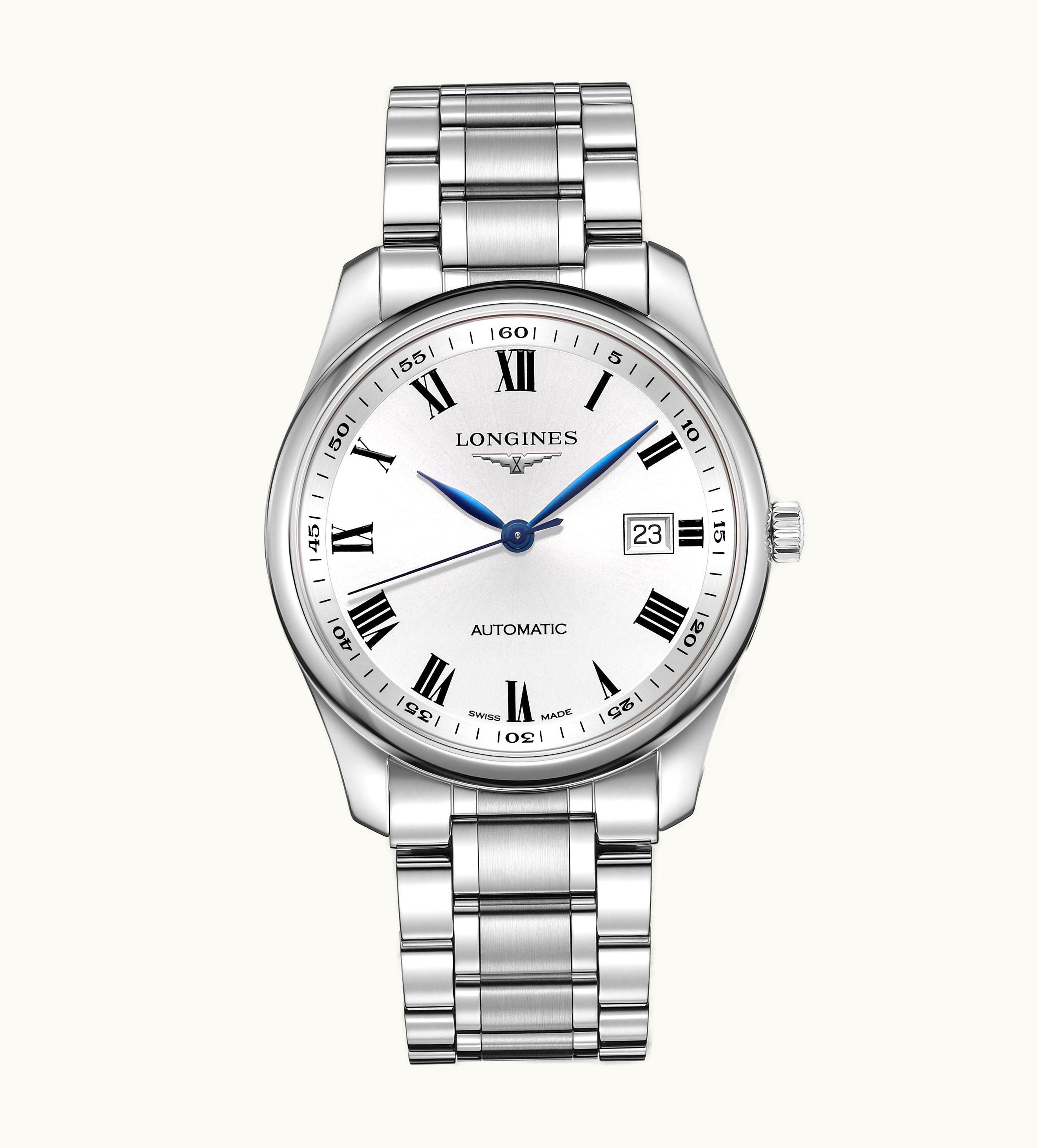 Longines Master Collection 40 Date Stainless Steel / Silver-Roman / Alligator / DFS