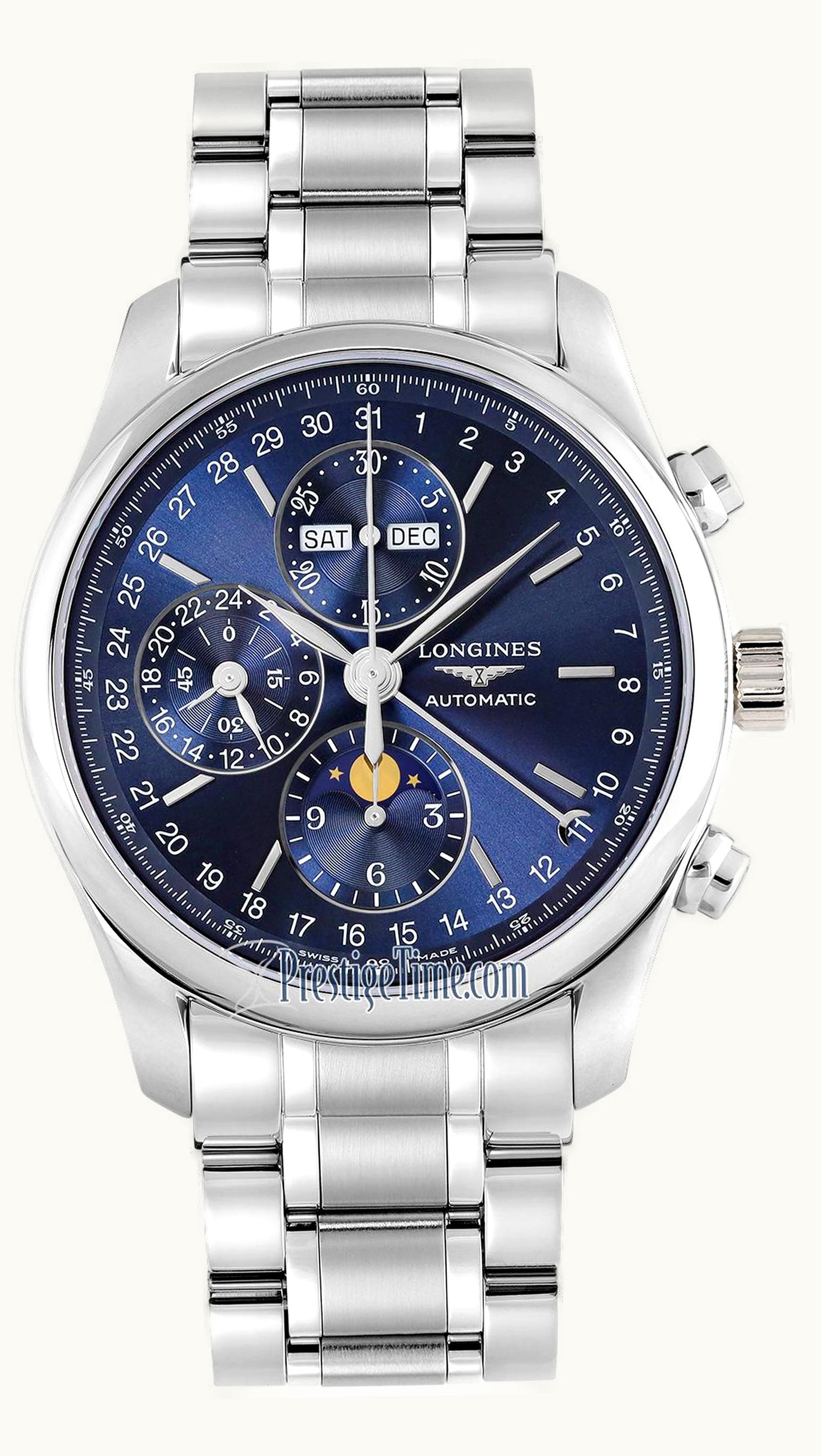 Longines Master Collection 42 Chronograph Calendar Stainless Steel / Blue / Bracelet