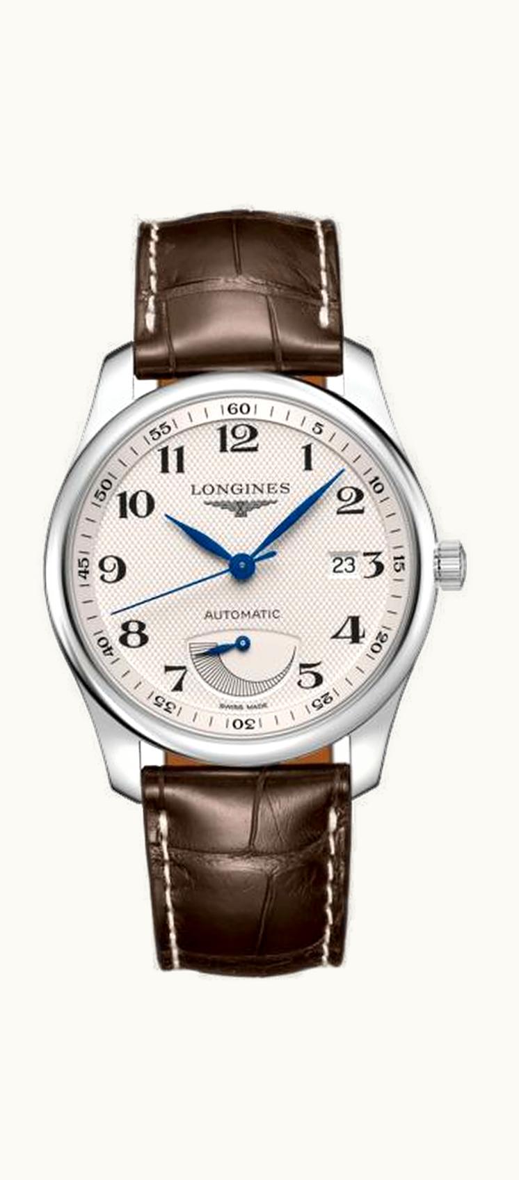 Longines Master Collection 40mm Power Reserve Stainless Steel / Silver-Arabic / Alligator