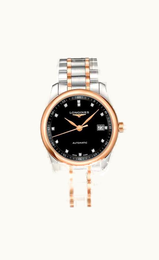 Longines Master Collection 40 Date Stainless Steel / Pink Gold / Black-Diamond / Bracelet