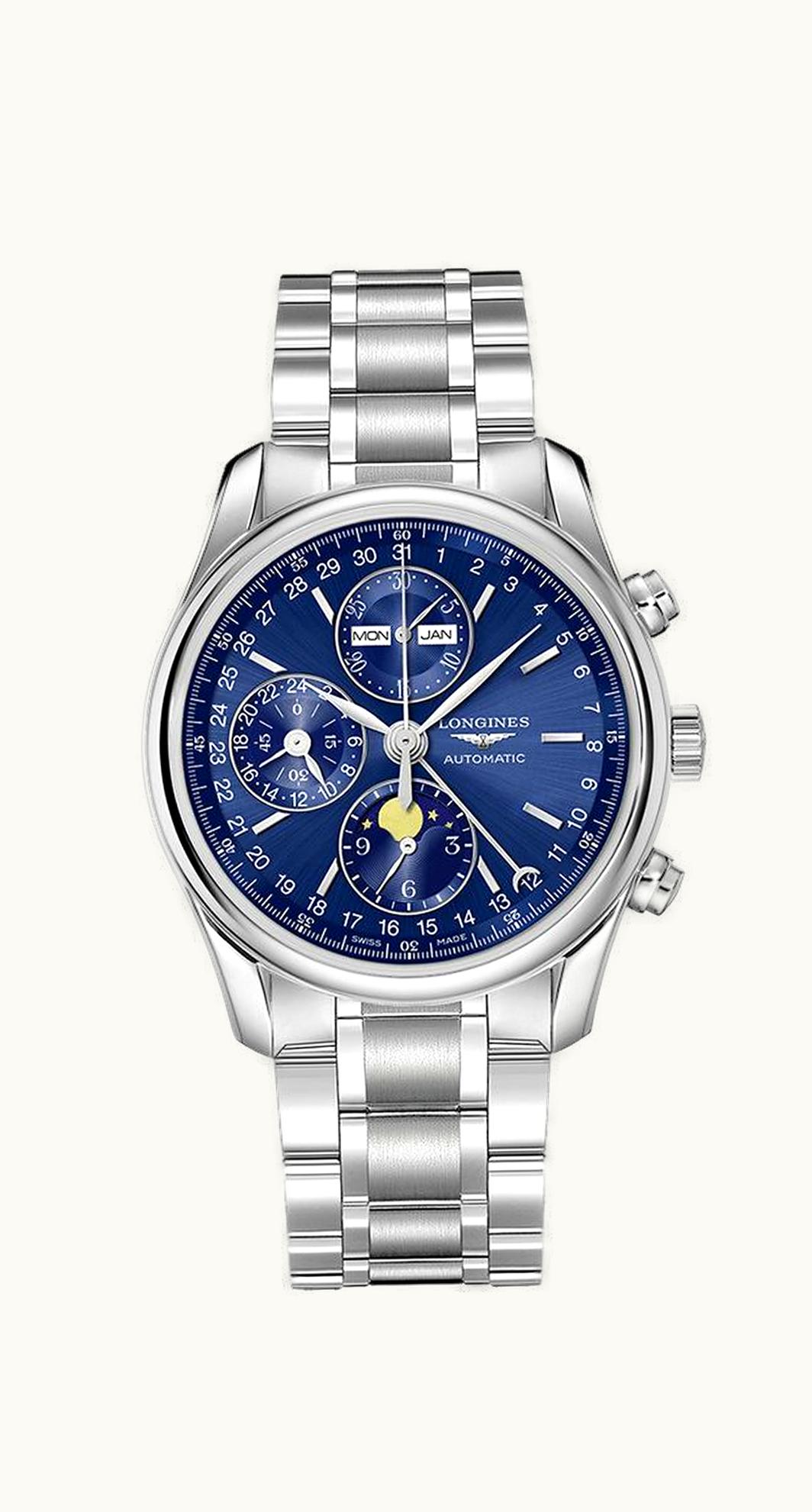 Longines Master Collection 40 Chronograph Calendar Stainless Steel / Blue / Bracelet