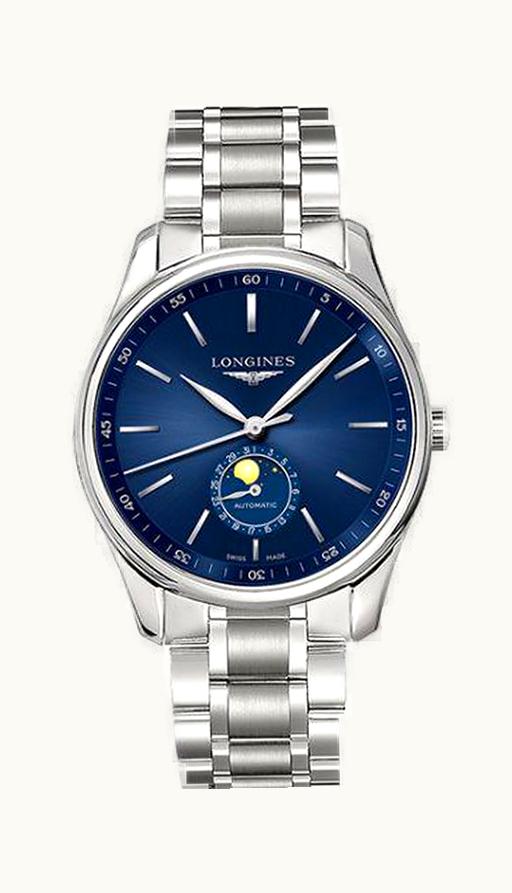 Longines Master Collection 42 Moonphase Stainless Steel / Blue / Bracelet