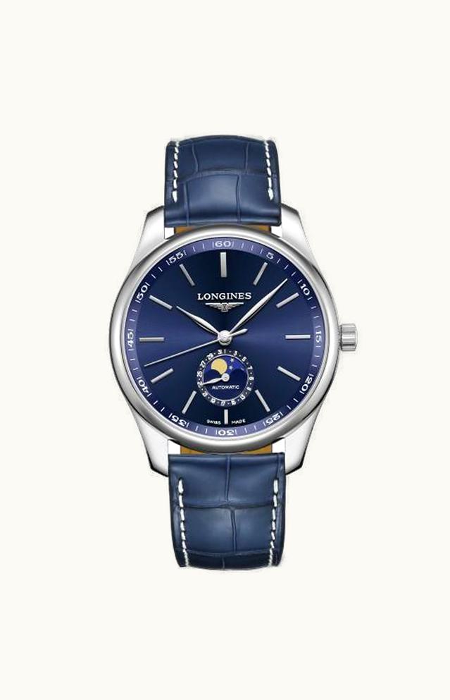 Longines Master Collection 42 Moonphase Stainless Steel / Blue / Alligator XL