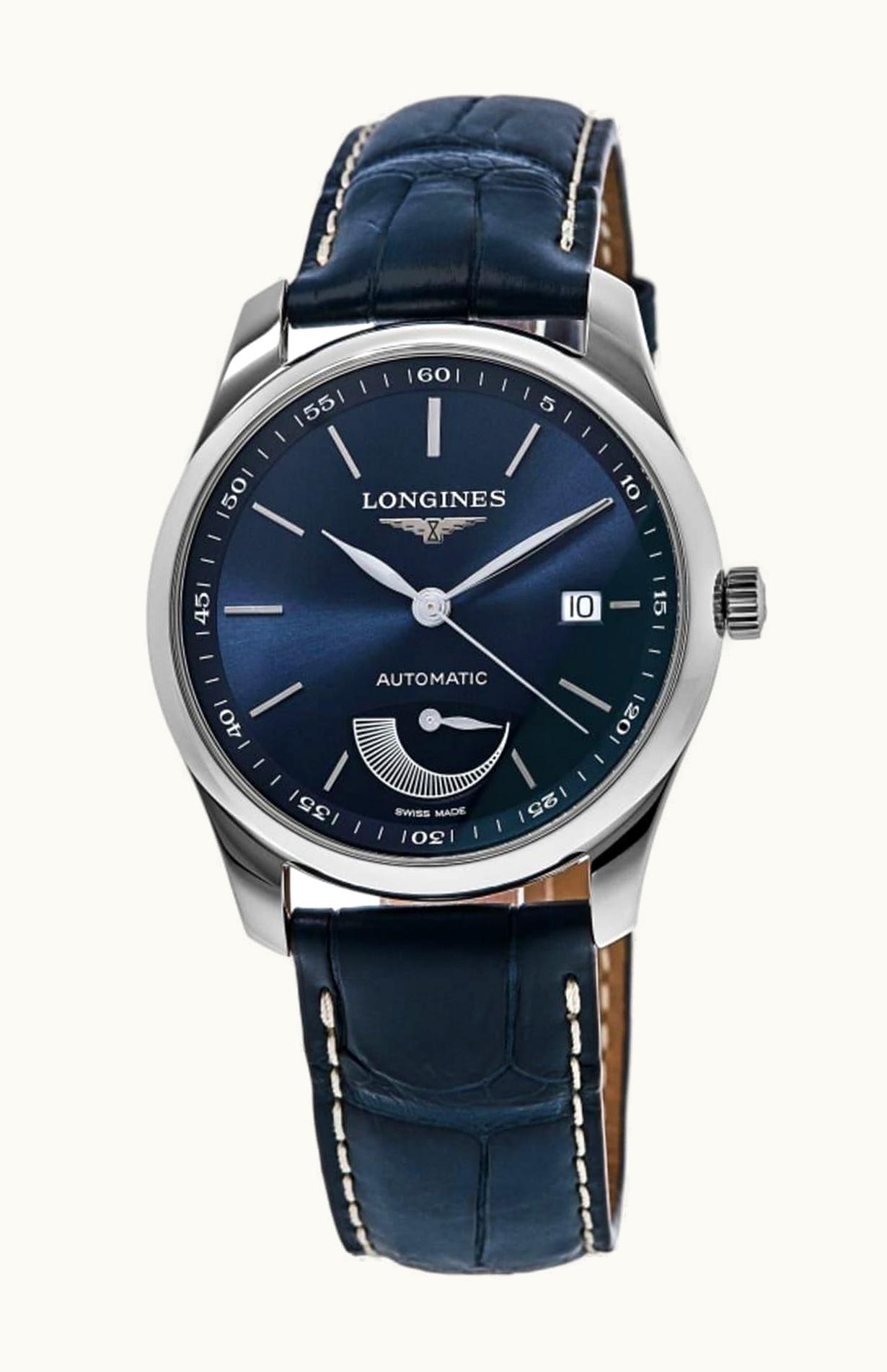 Longines Master Collection 40mm Power Reserve Stainless Steel / Blue / Alligator