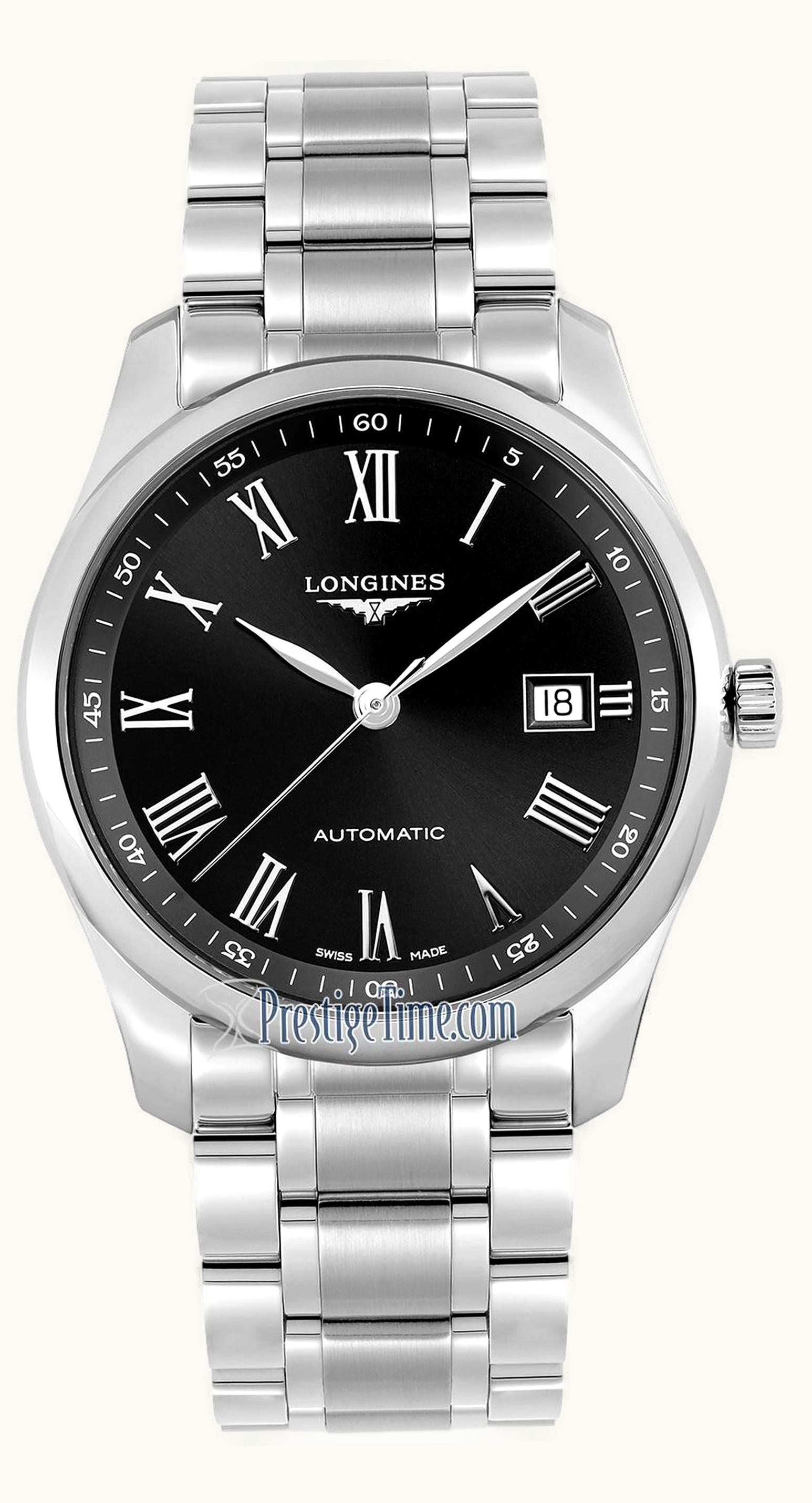 Longines Master Collection 40 Date Stainless Steel / Black - Roman / Bracelet