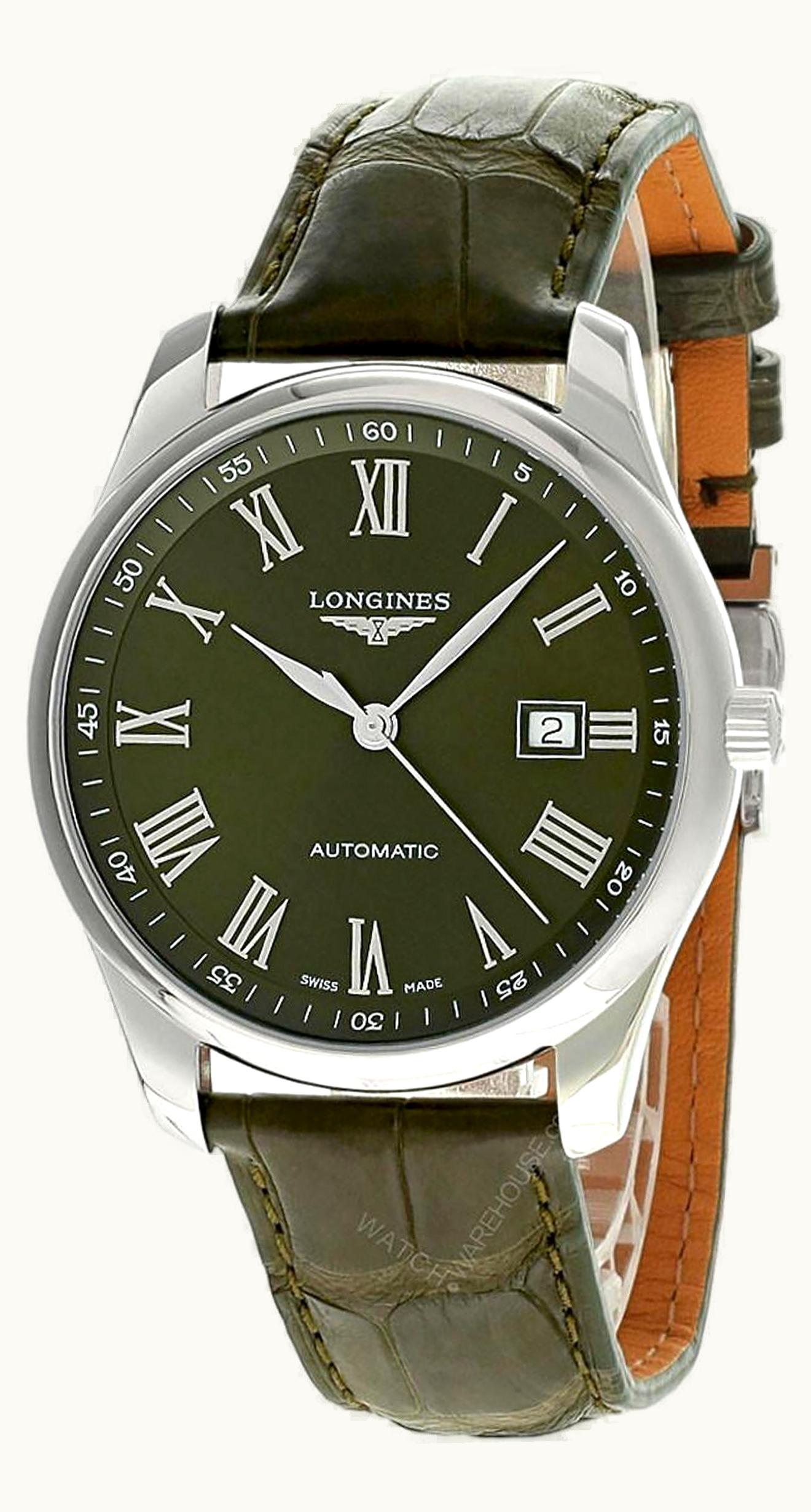 Longines Master Collection 42 Date Stainless Steel / Green - Roman