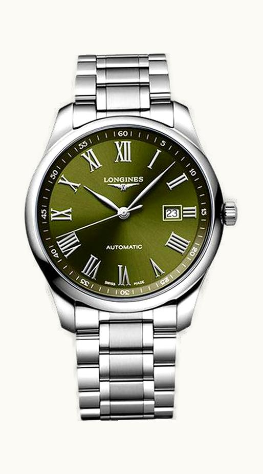 Longines Master Collection 42 Date Stainless Steel / Green - Roman / Bracelet