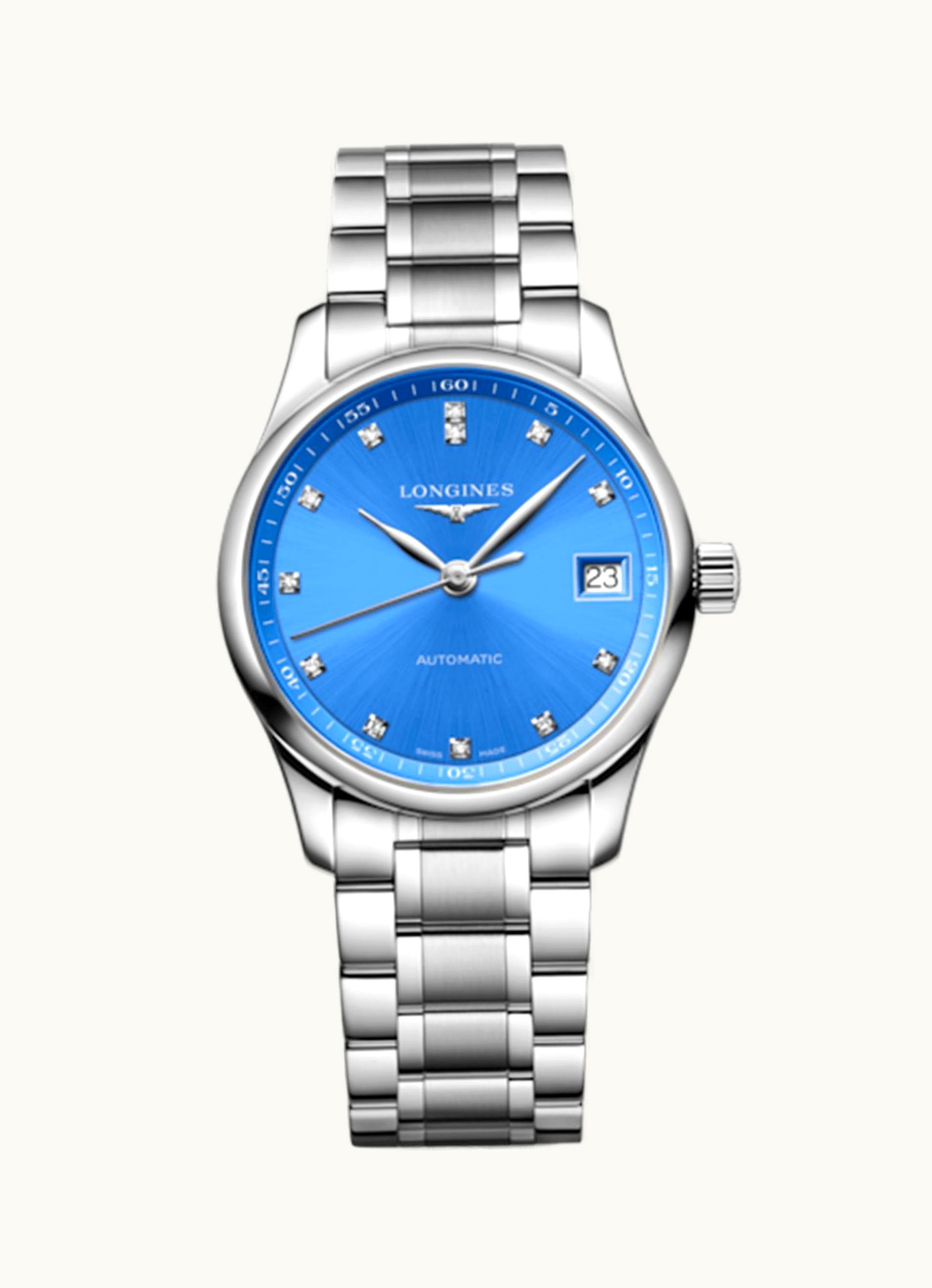 Longines Master Collection Date 34 Stainless Steel / Blue - Diamond / Bracelet