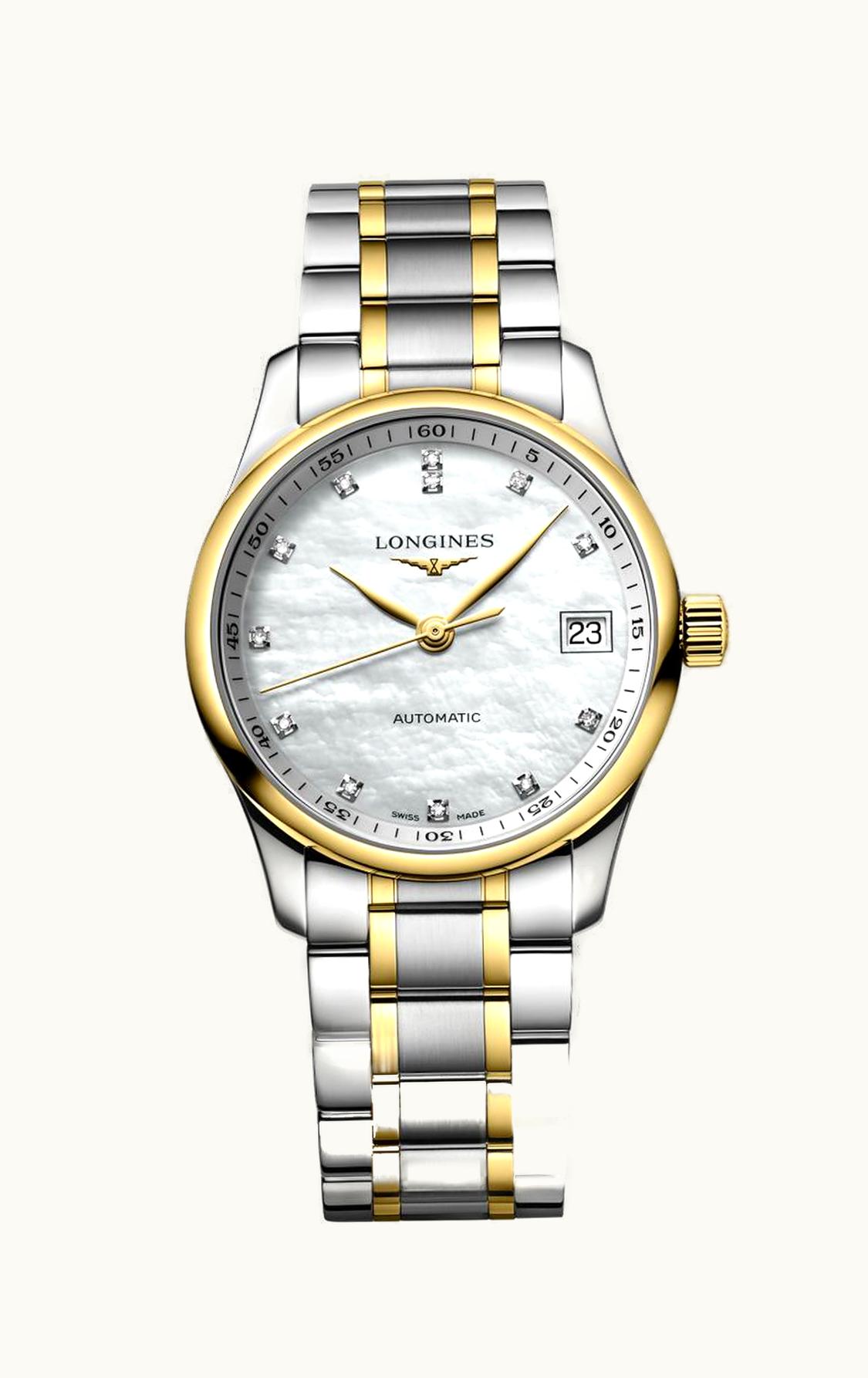 Longines Master Collection Date 34 Stainless Steel - Yellow Gold / MOP
