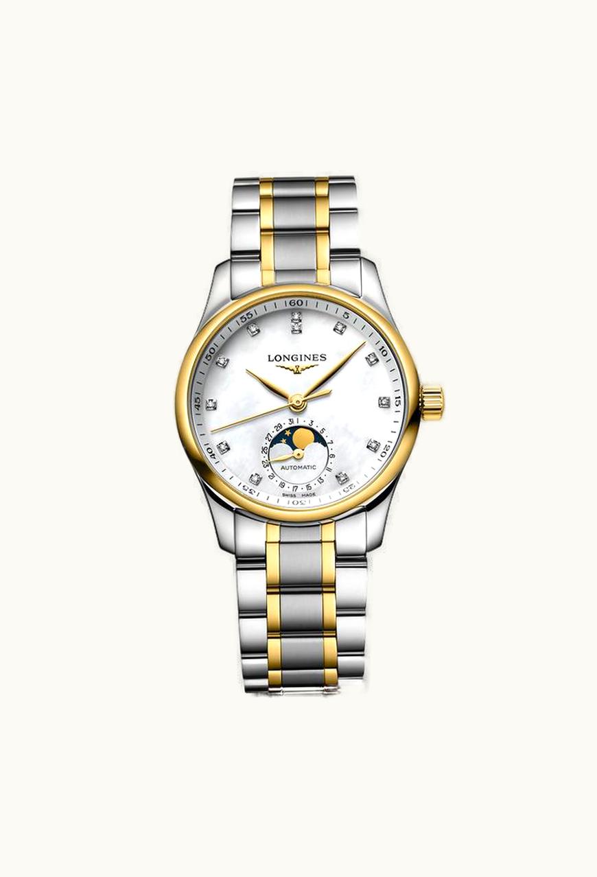 Longines Master Collection 34 Moonphase Stainless Steel - Yellow Gold / MOP / Bracelet