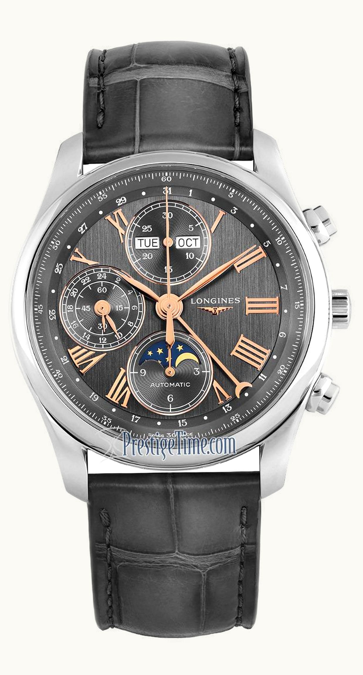 Longines Master Collection 40 Chronograph Calendar Stainless Steel / Anthracite