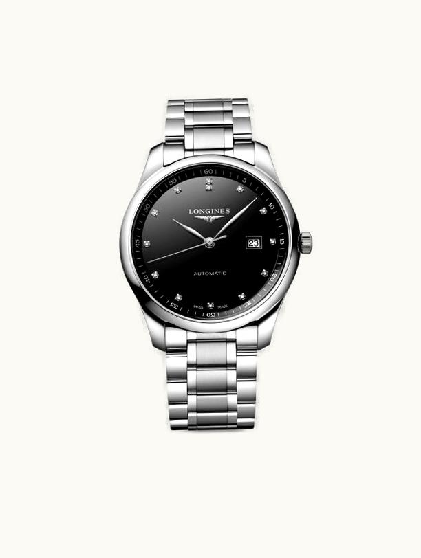 Longines Master Collection 42 Date Stainless Steel / Black - Diamond / Bracelet