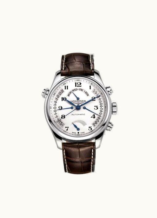 Longines Master Collection 44 Retrograde Power Reserve Stainless Steel / Silver-Arabic / Alligator XL
