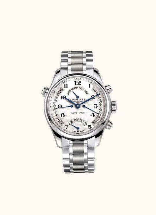 Longines Master Collection 44 Retrograde Stainless Steel / Silver-Arabic / Bracelet