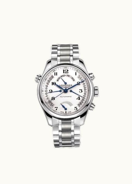 Longines Master Collection 44 Retrograde Power Reserve Stainless Steel / Silver-Arabic / Bracelet