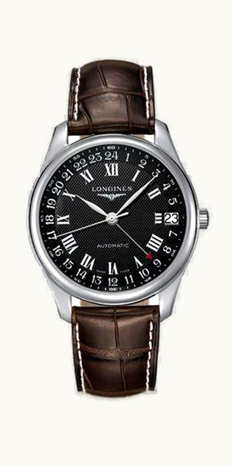 Longines Master Collection 42 24h Stainless Steel / Black-Roman / Alligator