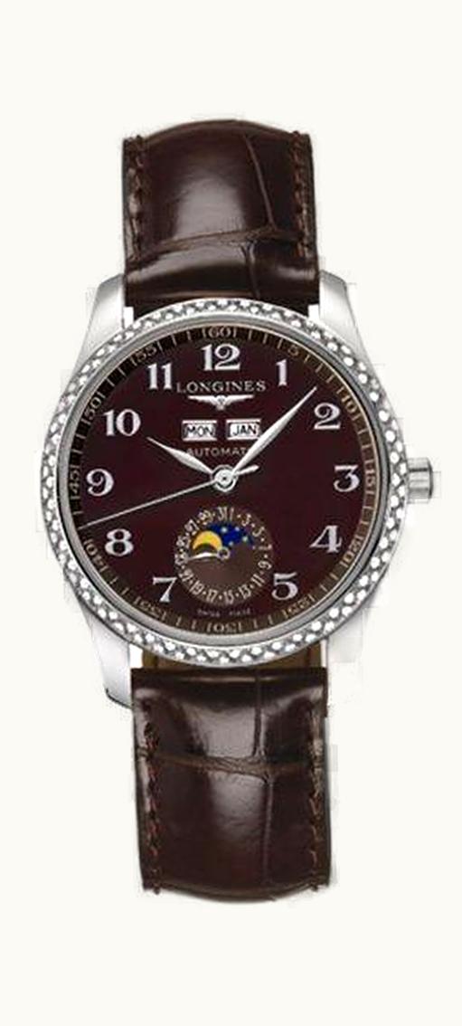 Longines Master Collection Calendar 36 Stainless Steel / Diamond / Brown MOP
