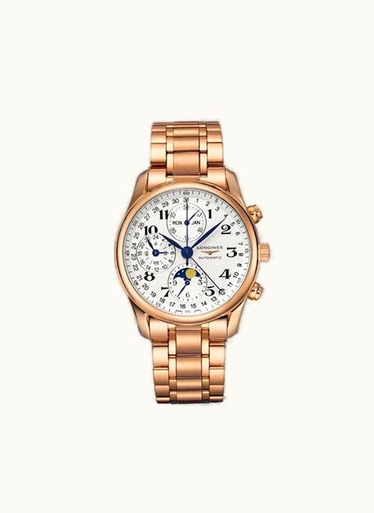 Longines Master Collection 40 Chronograph Calendar Pink Gold / Silver / Bracelet