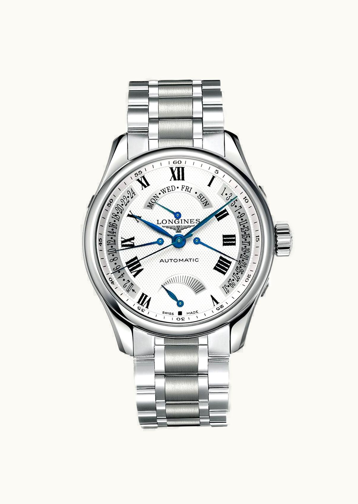 Longines Master Collection 44 Retrograde Power Reserve Stainless Steel / Silver-Roman / Bracelet