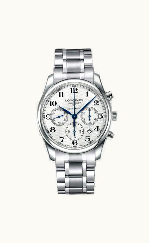 Longines Master Collection 42 Chronograph Stainless Steel / Silver-Arabic / Bracelet