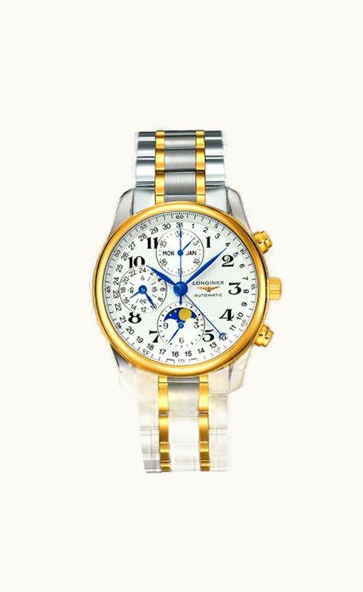 Longines Master Collection 40 Chronograph Calendar Stainless Steel / Yelllow Gold / Silver / Bracelet