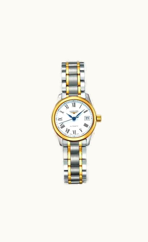 Longines Master Collection Date 25.5 Stainless Steel - Yellow Gold / White - Roman / Bracelet
