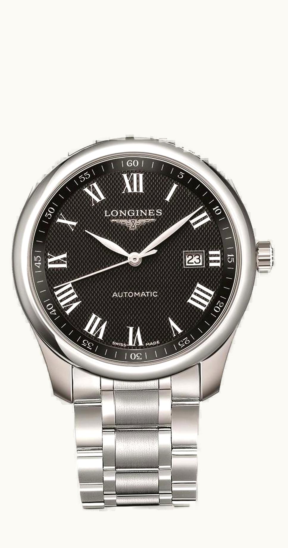 Longines Master Collection 40 Date Stainless Steel / Black Roman / Bracelet