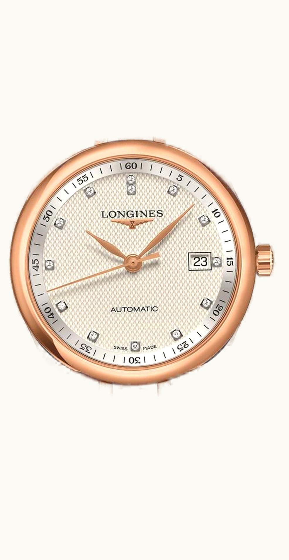 Longines Master Collection 40 Date Stainless Steel / Pink Gold / Silver-Diamond / Bracelet