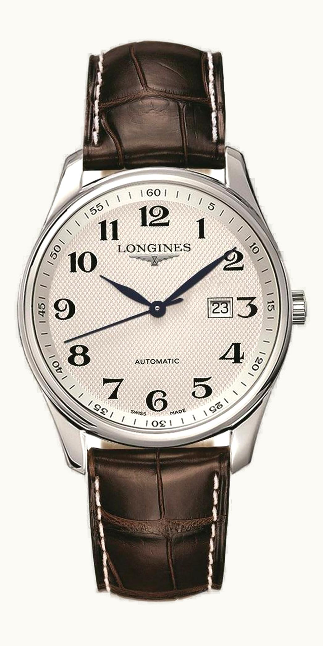 Longines Master Collection 42 Date Stainless Steel / Silver-Arabic / Alligator