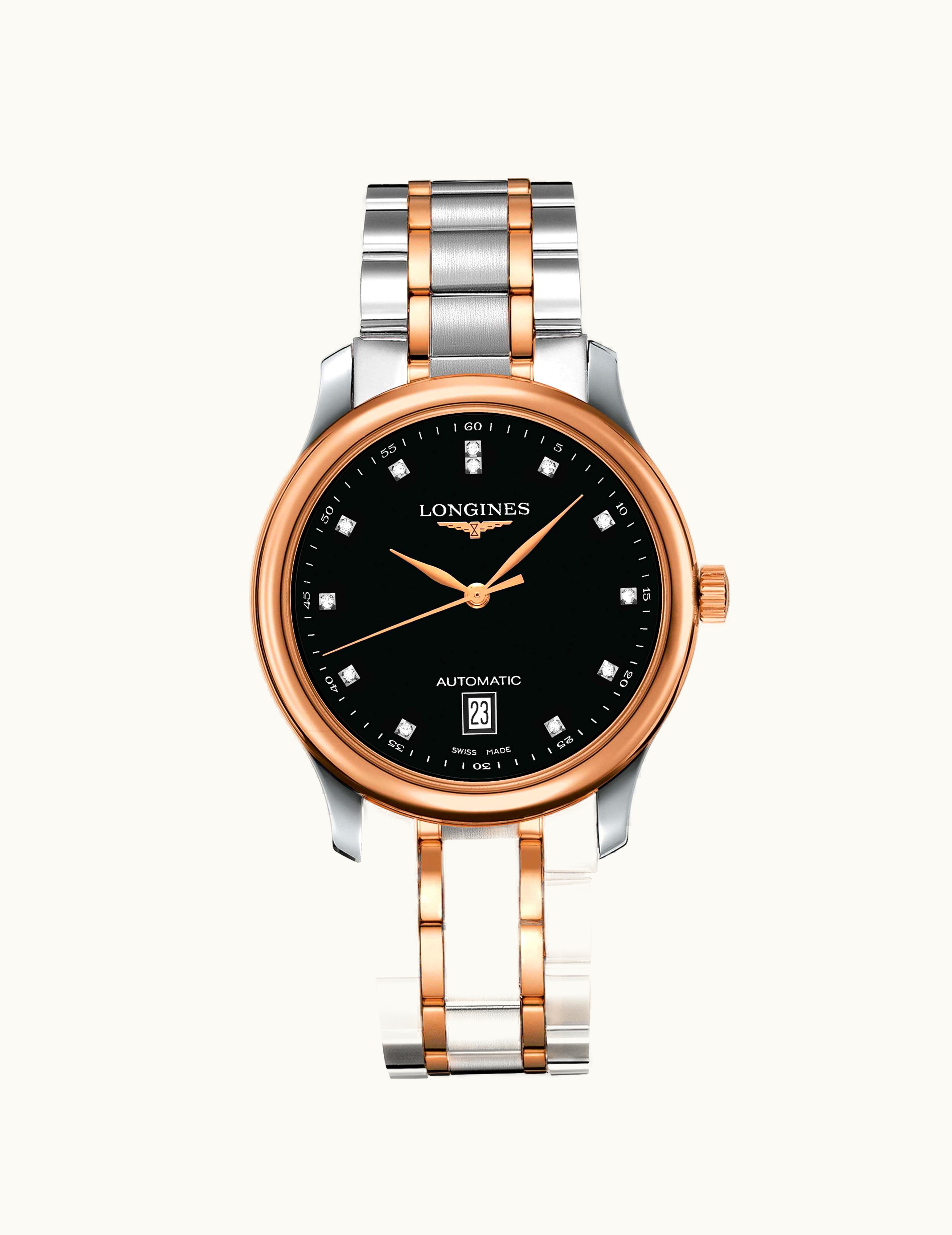 Longines Master Collection Date 38.5 Two Tone Rose / Black