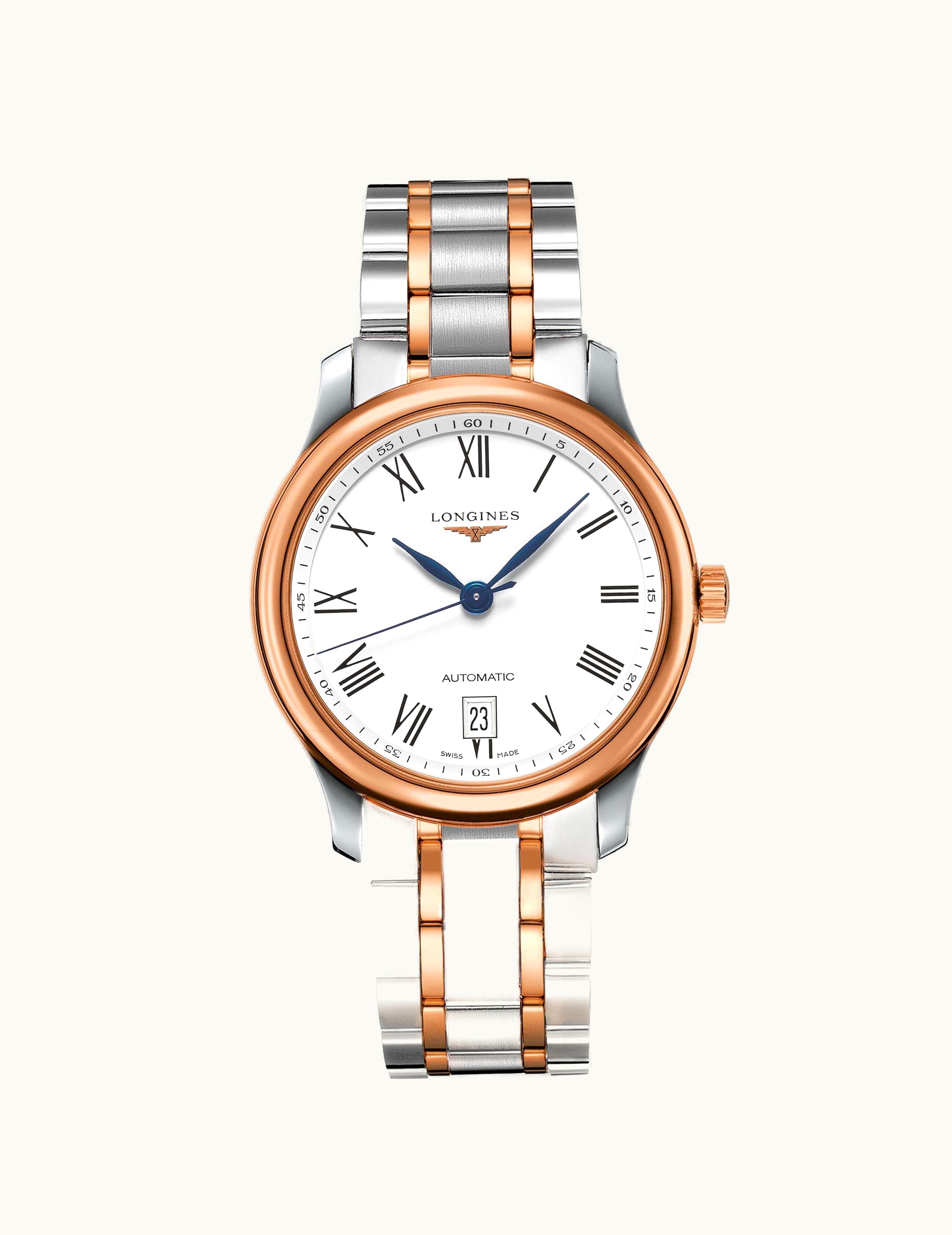 Longines Master Collection Date 38.5 Two Tone Rose / Roman