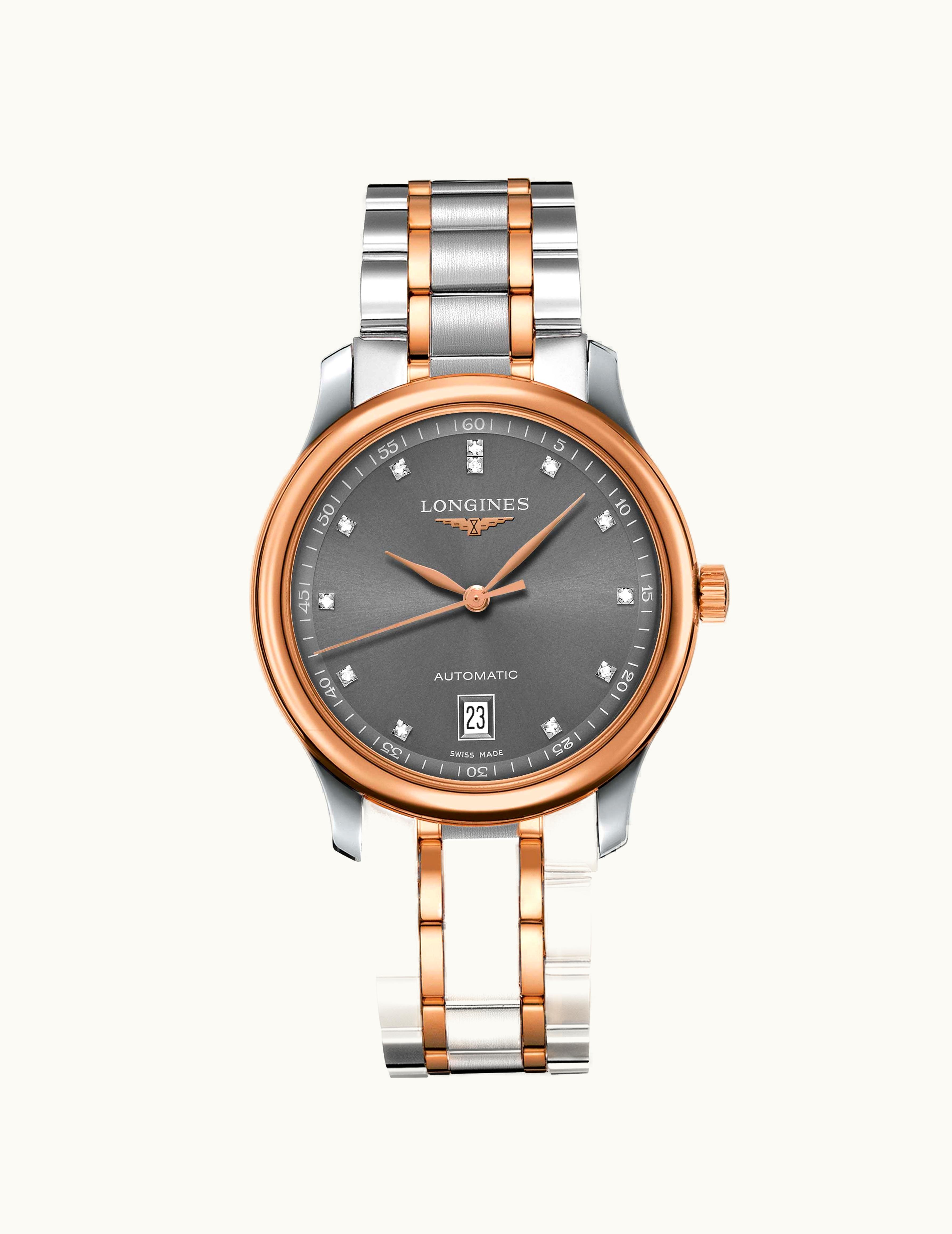 Longines Master Collection Date 38.5 Two Tone Rose / Grey