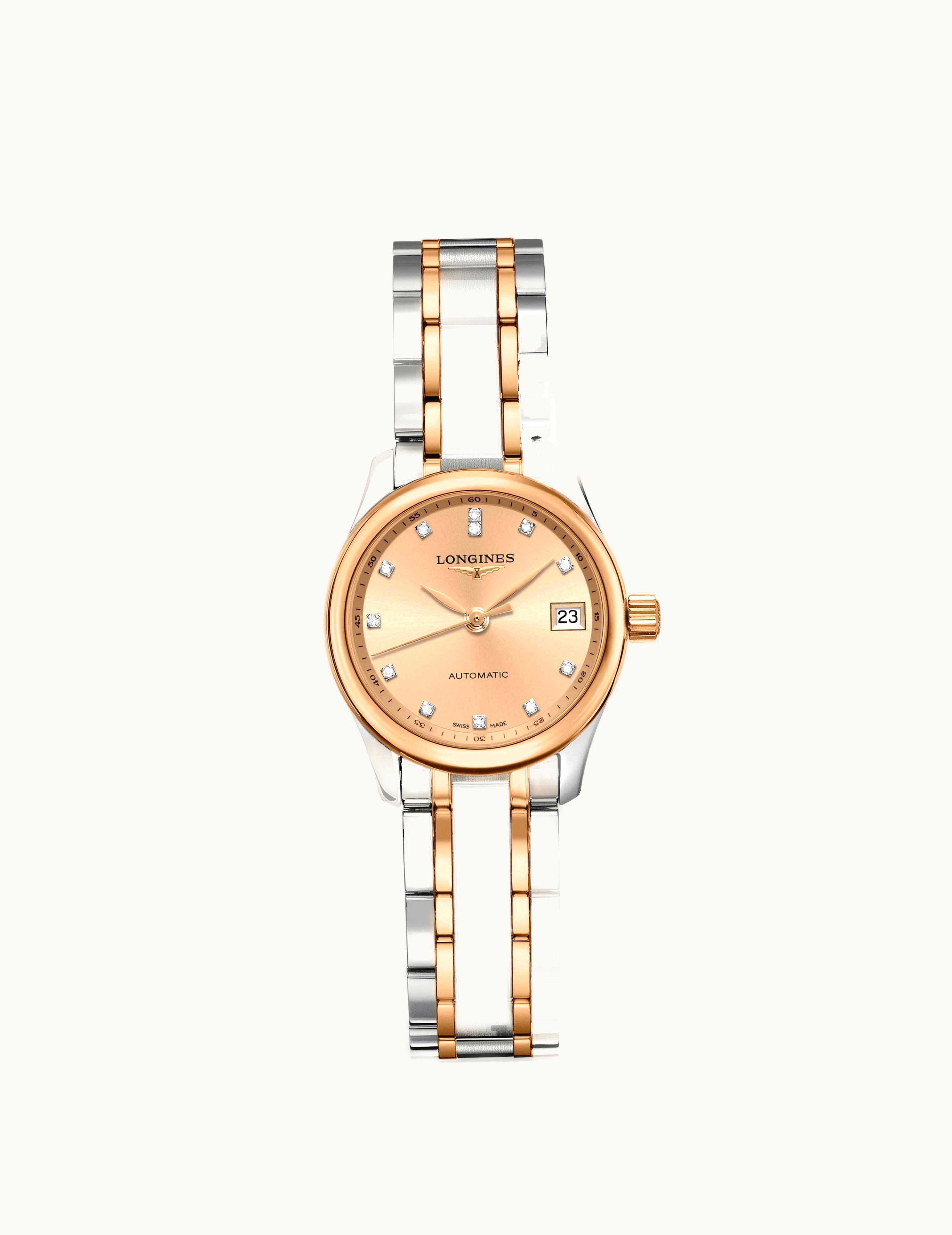 Longines Master Collection Date 25.5 Stainless Steel - Pink Gold / Bronze / Bracelet