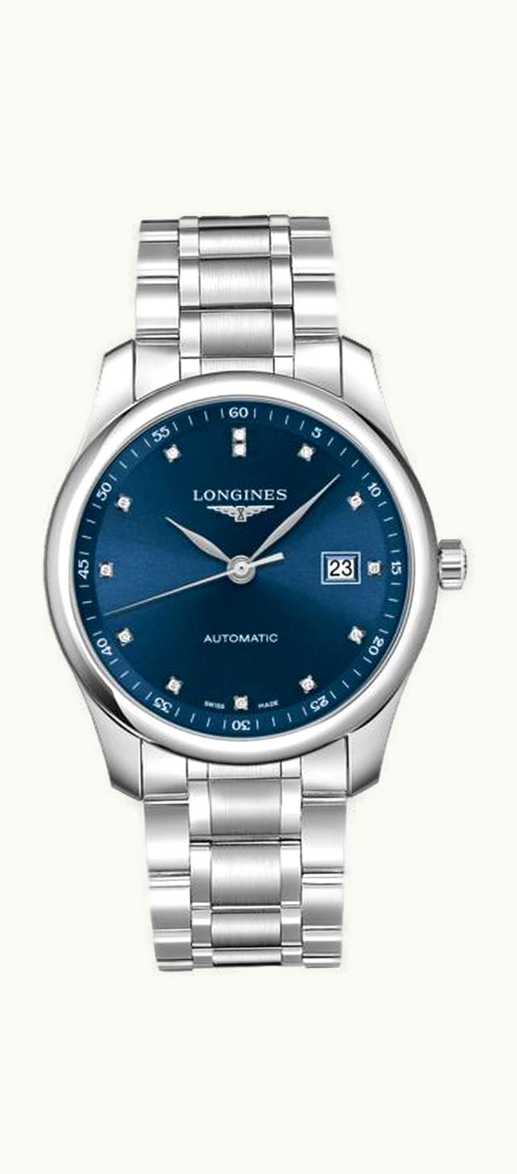 Longines Master Collection 40 Date Stainless Steel / Blue-Diamond / Bracelet